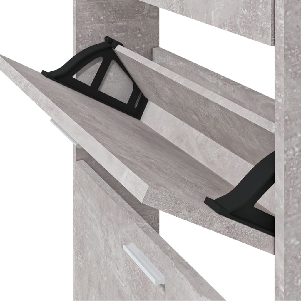 Armoire à chaussures Gris béton 59x17x108 cm Bois d'ingénierie - XIOS