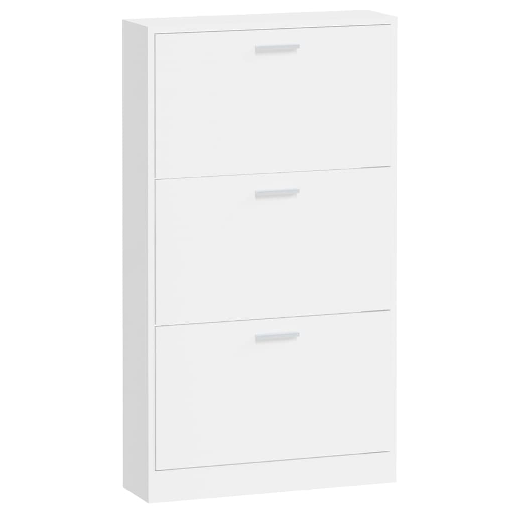 Armoire à chaussure Blanc brillant 59x17x108 cm Bois ingénierie - XIOS