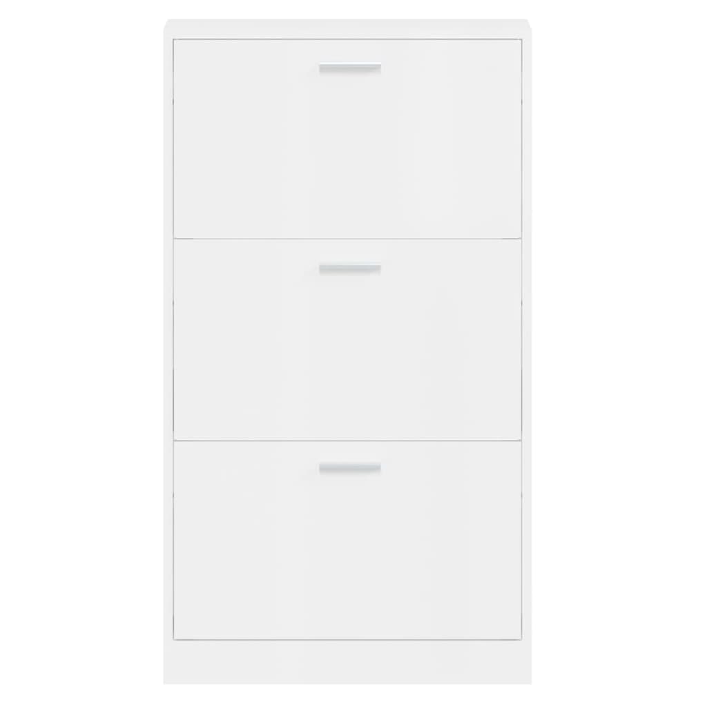 Armoire à chaussure Blanc brillant 59x17x108 cm Bois ingénierie - XIOS