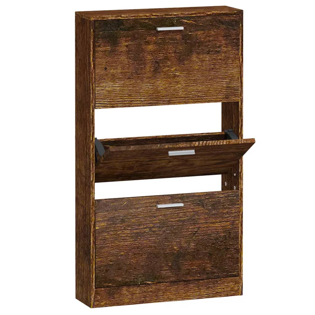 Armoire à chaussures Chêne fumé 59x17x108 cm Bois d'ingénierie - XIOS