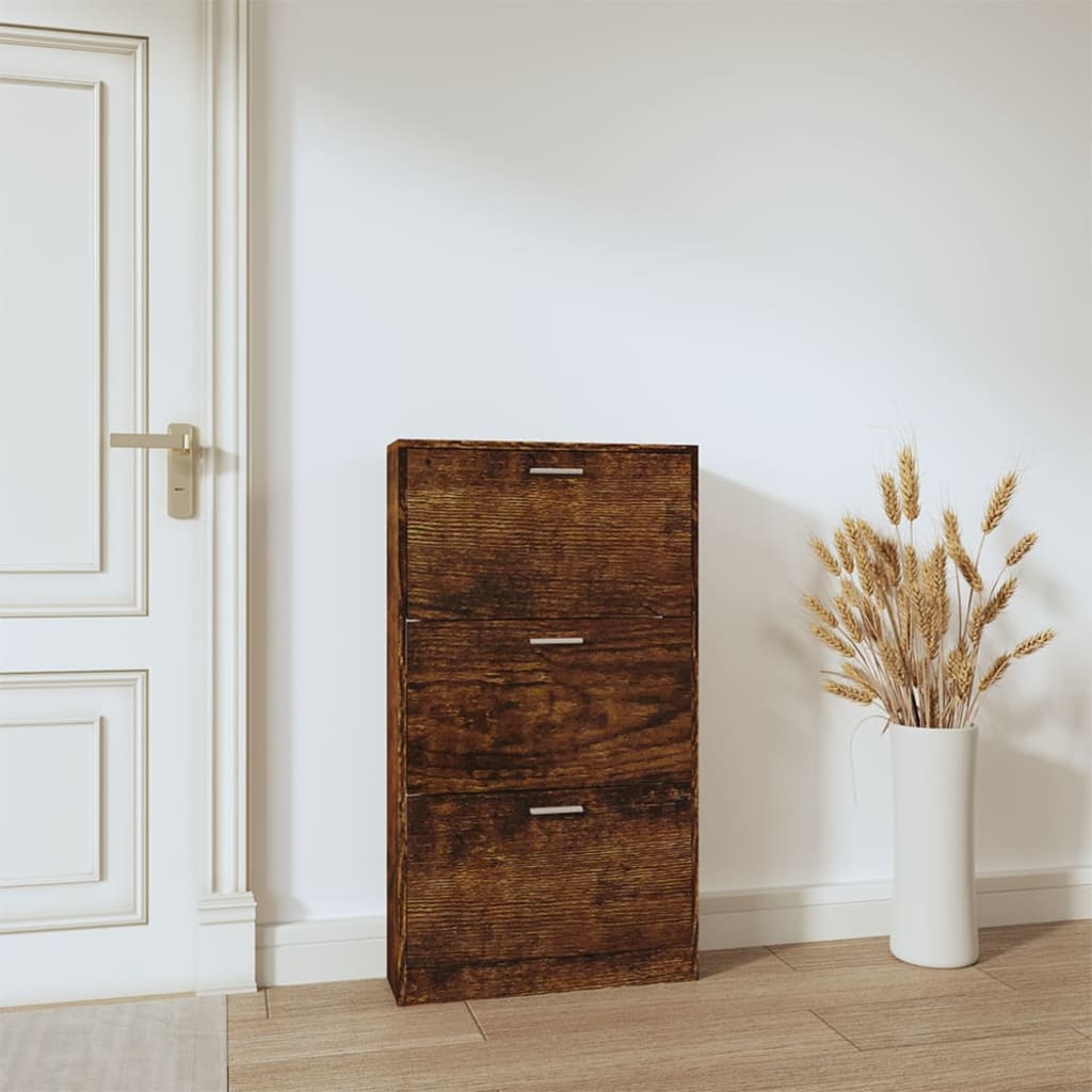 Armoire à chaussures Chêne fumé 59x17x108 cm Bois d'ingénierie - XIOS