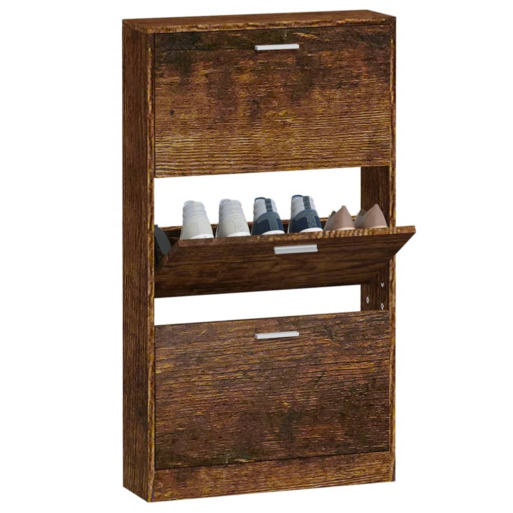 Armoire à chaussures Chêne fumé 59x17x108 cm Bois d'ingénierie - XIOS