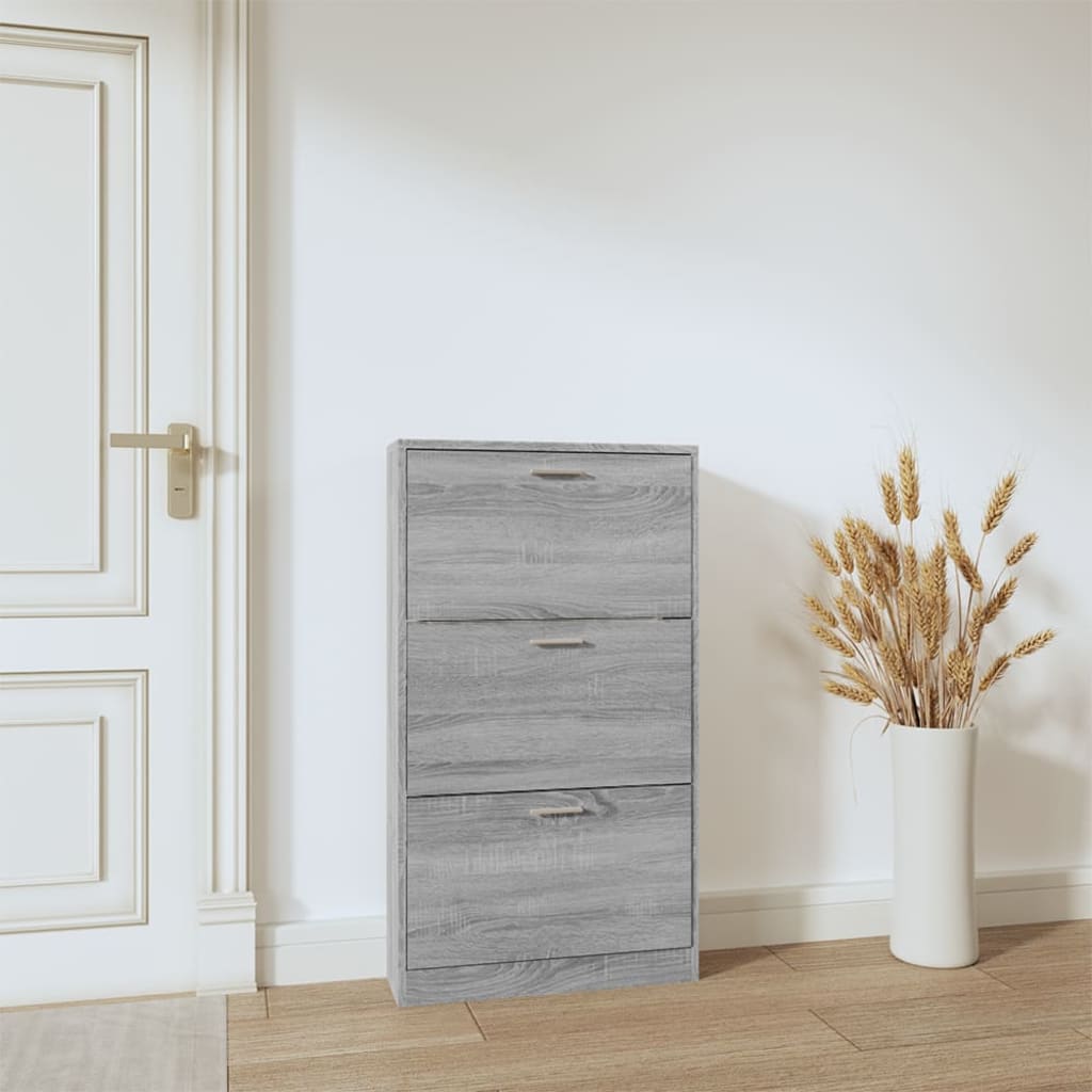 Armoire à chaussures Sonoma gris 59x17x108 cm Bois d'ingénierie - XIOS
