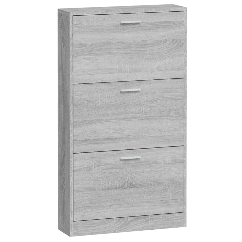 Armoire à chaussures Sonoma gris 59x17x108 cm Bois d'ingénierie - XIOS