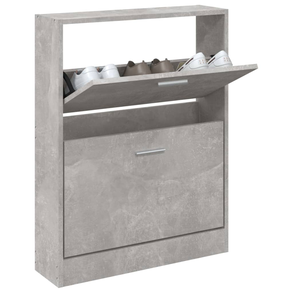 Armoire à chaussures Gris béton 59x17x81 cm Bois d'ingénierie - XIOS