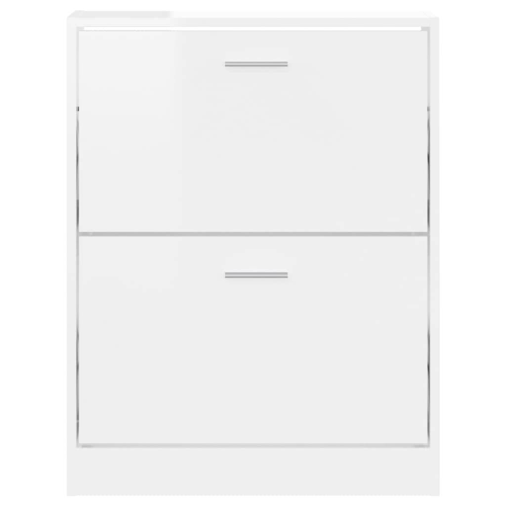 Armoire à chaussure Blanc brillant 59x17x81 cm Bois ingénierie - XIOS