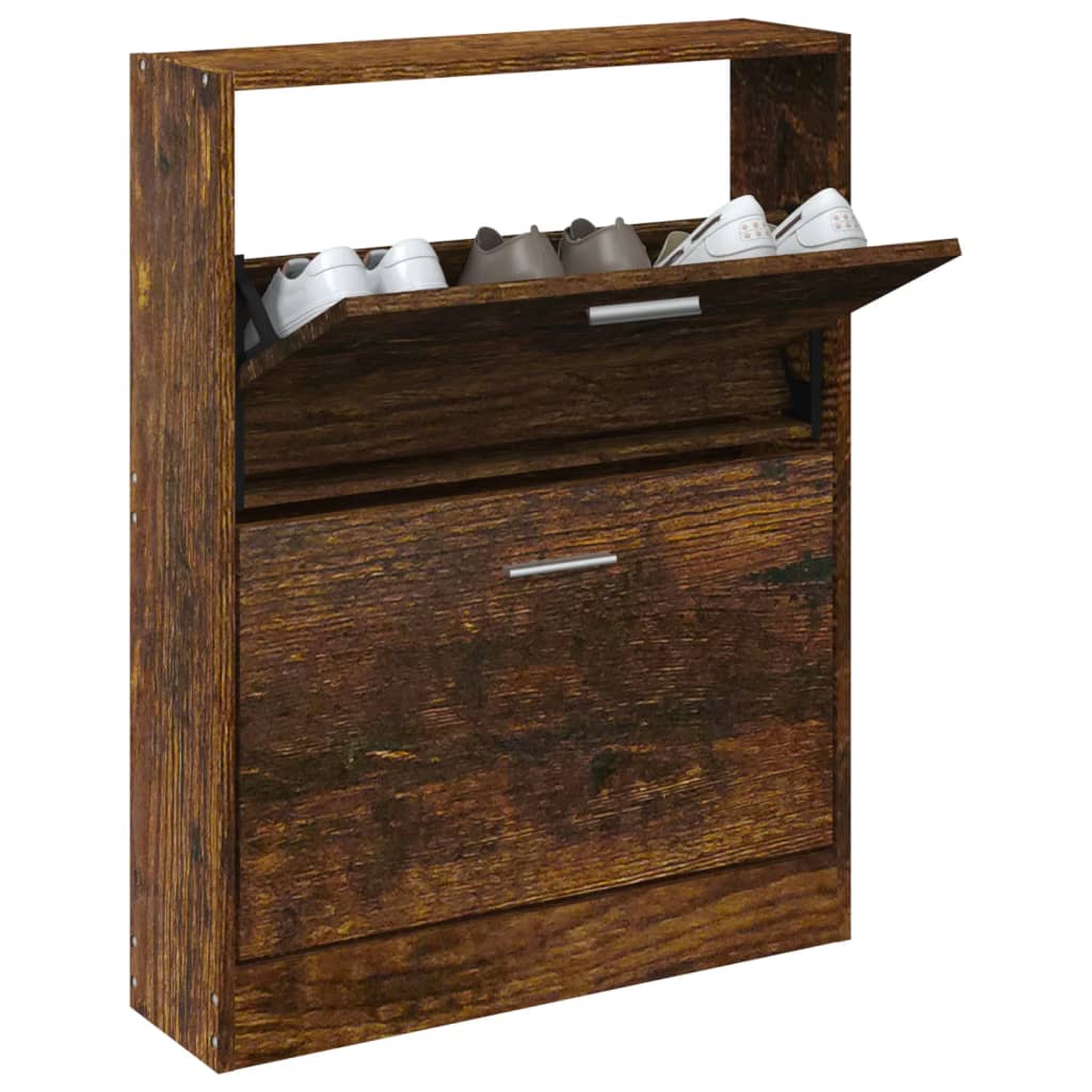 Armoire à chaussures Chêne fumé 59x17x81 cm Bois d'ingénierie - XIOS