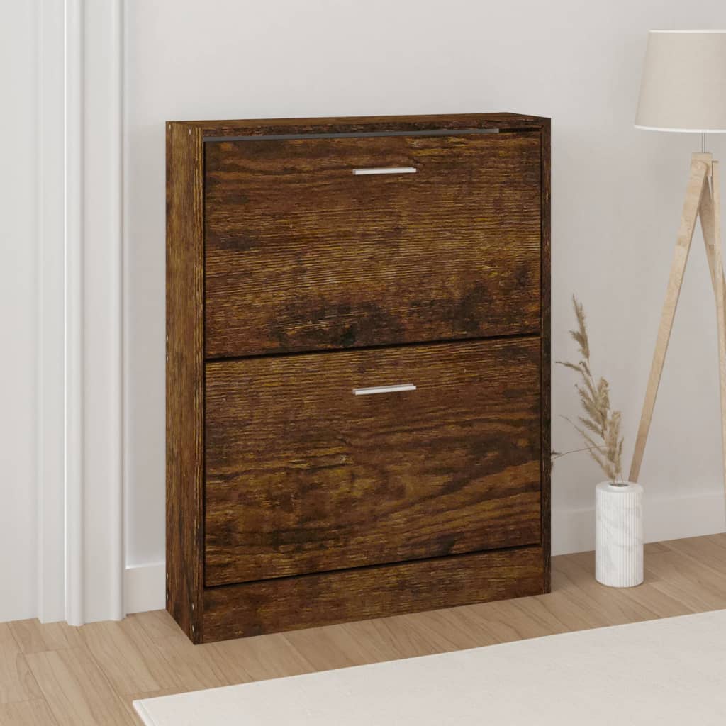 Armoire à chaussures Chêne fumé 59x17x81 cm Bois d'ingénierie - XIOS