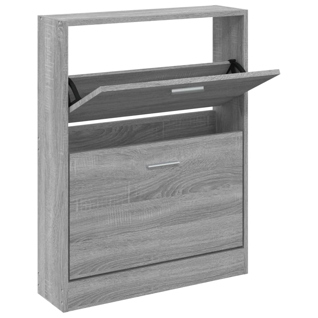 Armoire à chaussures Sonoma gris 59x17x81 cm Bois d'ingénierie - XIOS
