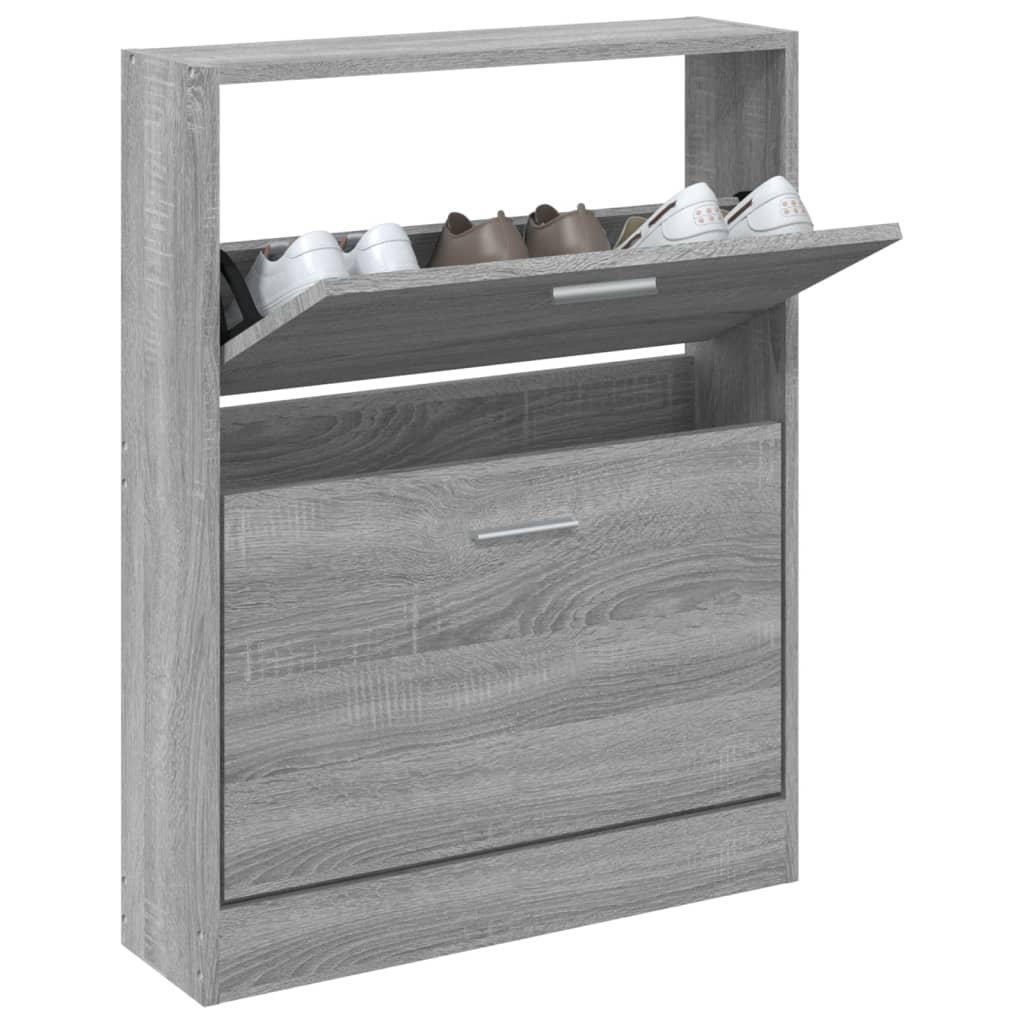 Armoire à chaussures Sonoma gris 59x17x81 cm Bois d'ingénierie - XIOS