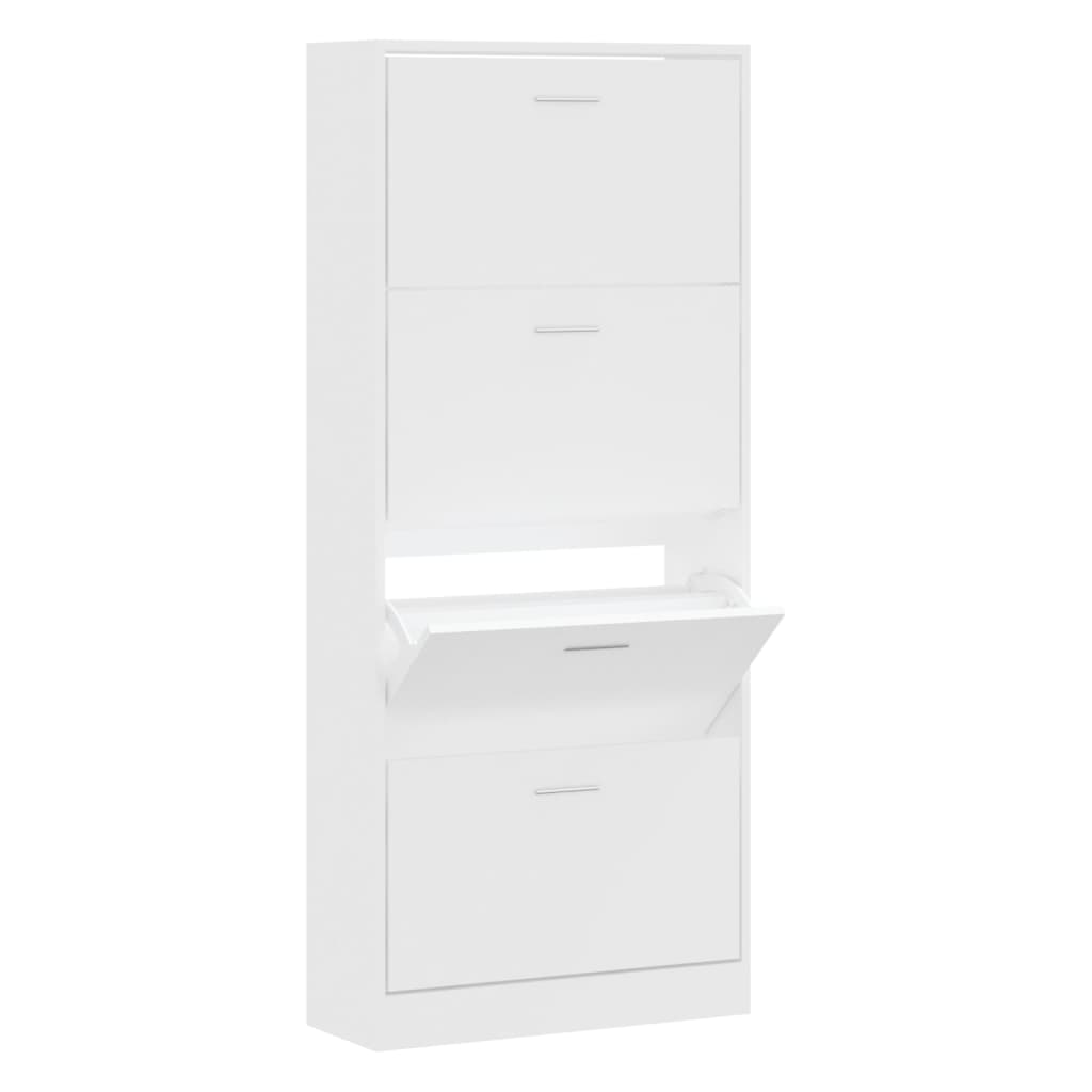 Armoire à chaussures Blanc 63x24x147 cm Bois d'ingénierie - XIOS