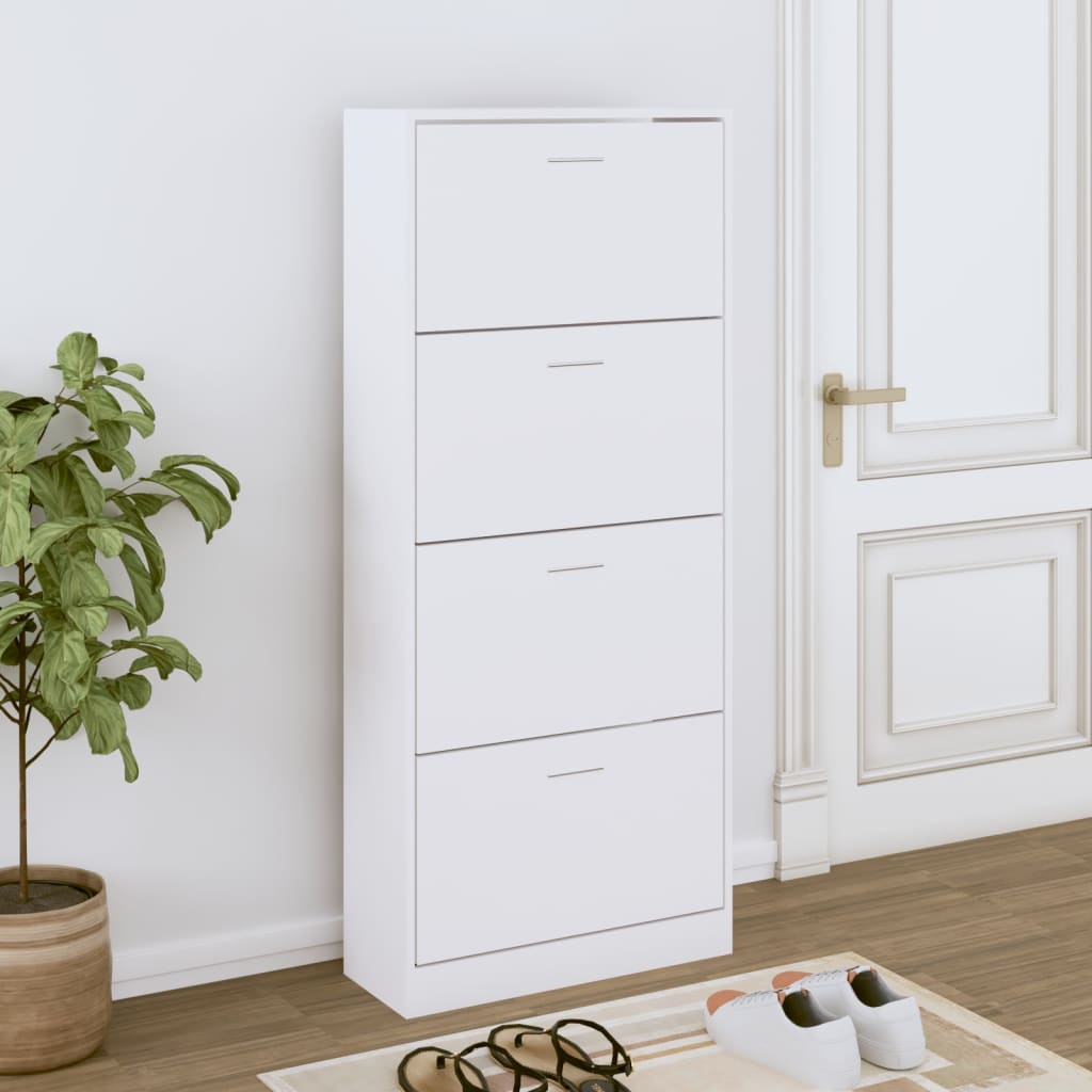 Armoire à chaussures Blanc 63x24x147 cm Bois d'ingénierie - XIOS