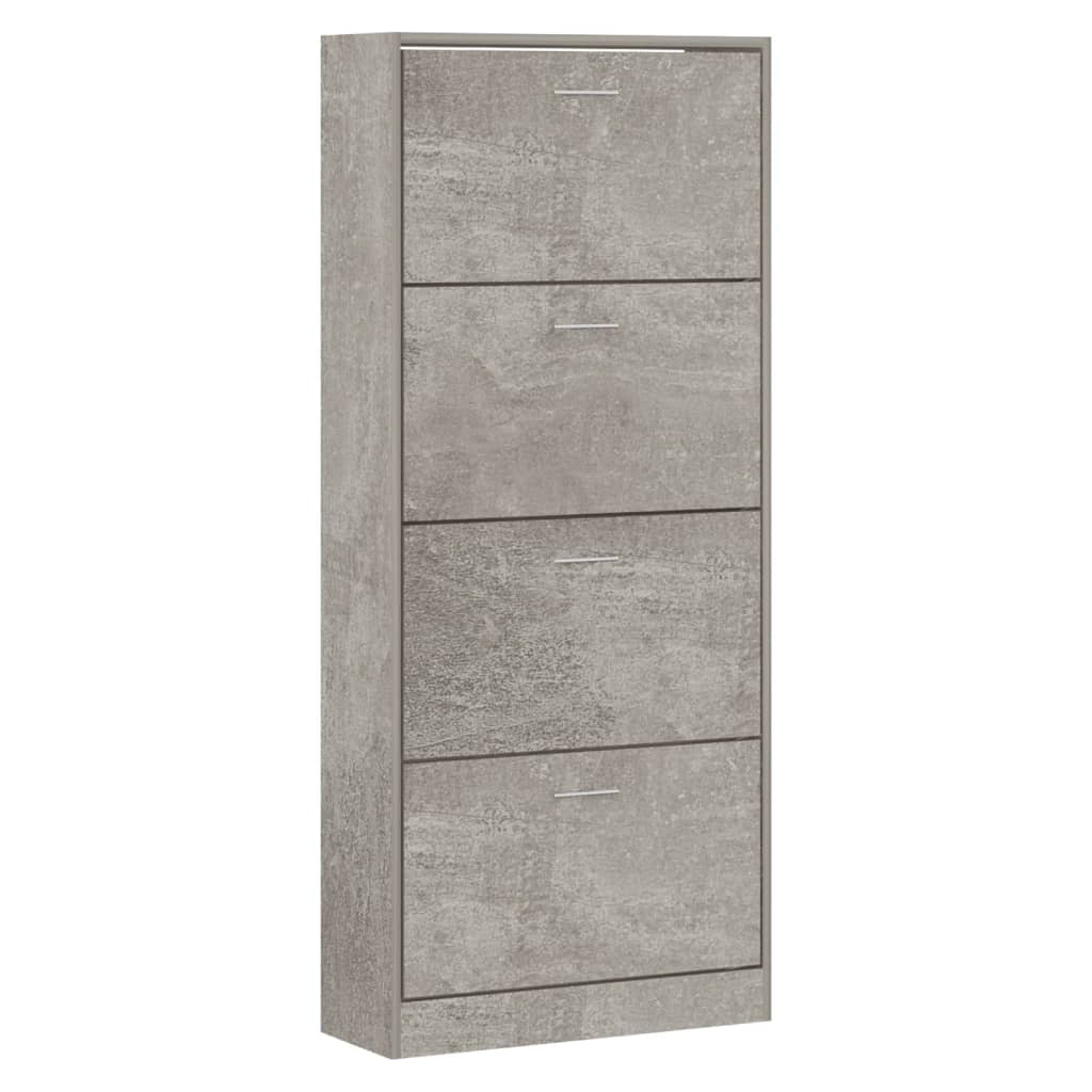 Armoire à chaussures Gris béton 63x24x147 cm Bois d'ingénierie - XIOS