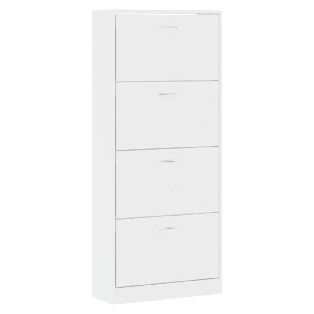 Armoire à chaussure Blanc brillant 63x24x147 cm Bois ingénierie - XIOS