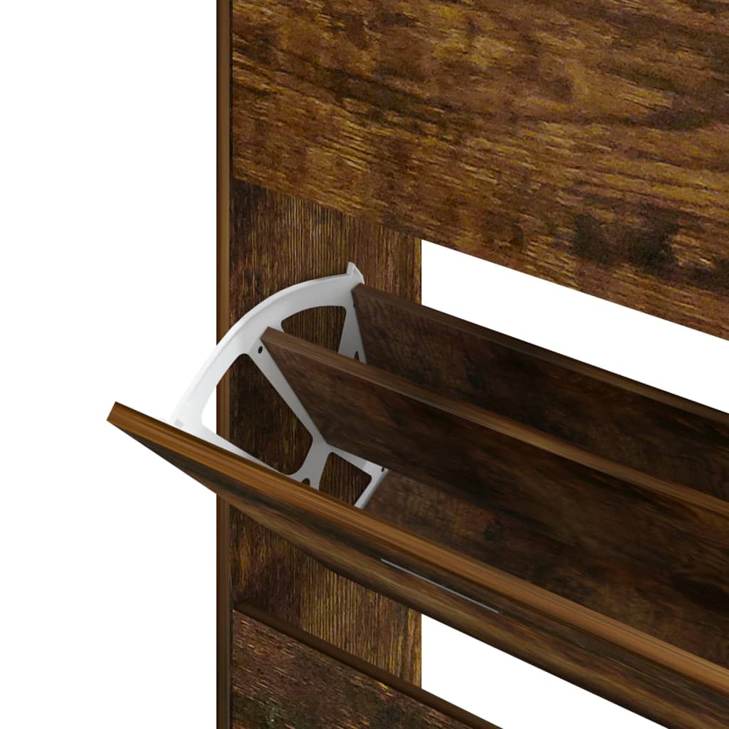 Armoire à chaussures Chêne fumé 63x24x147 cm Bois d'ingénierie - XIOS