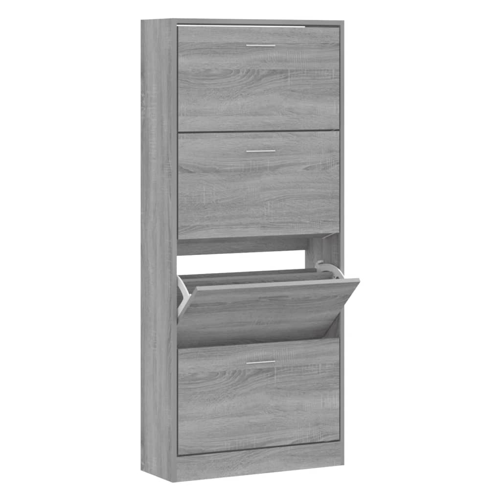 Armoire à chaussures Sonoma gris 63x24x147 cm Bois d'ingénierie - XIOS