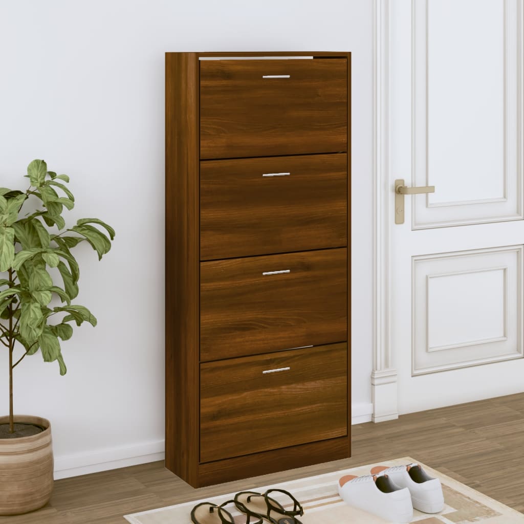 Armoire à chaussures Chêne marron 63x24x147cm Bois d'ingénierie - XIOS