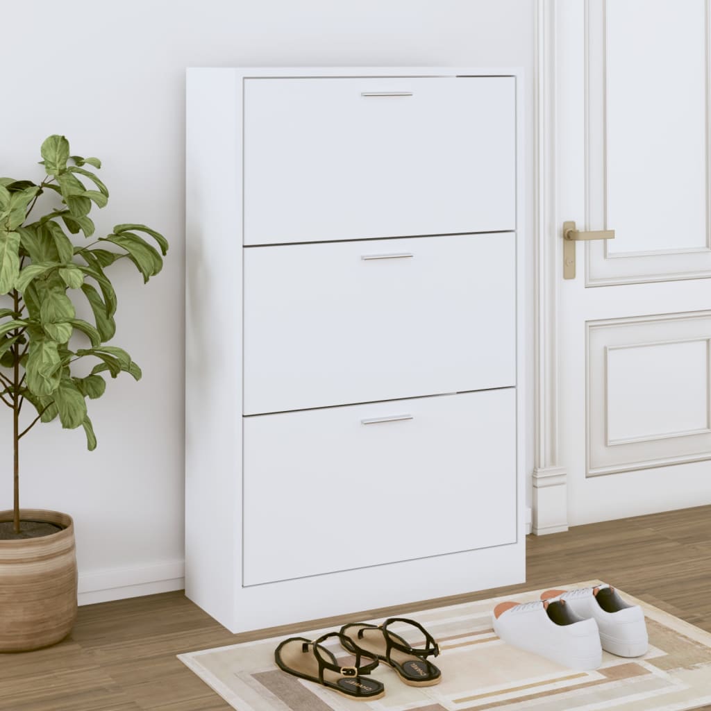 Armoire à chaussures Blanc 63x24x103 cm Bois d'ingénierie - XIOS