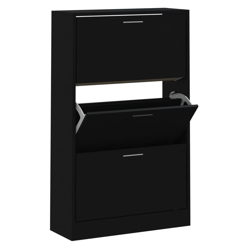 Armoire à chaussures Noir 63x24x103 cm Bois d'ingénierie - XIOS