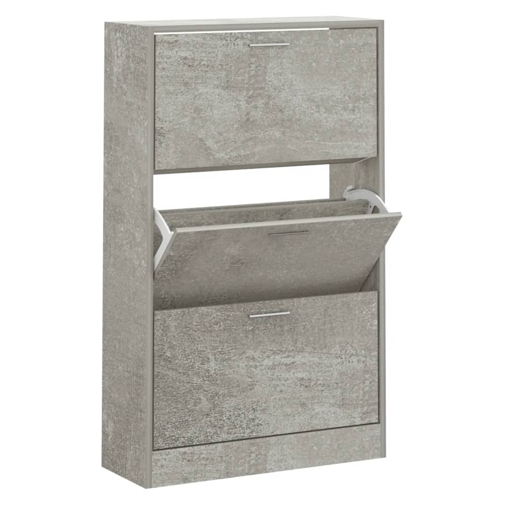 Armoire à chaussures Gris béton 63x24x103 cm Bois d'ingénierie - XIOS