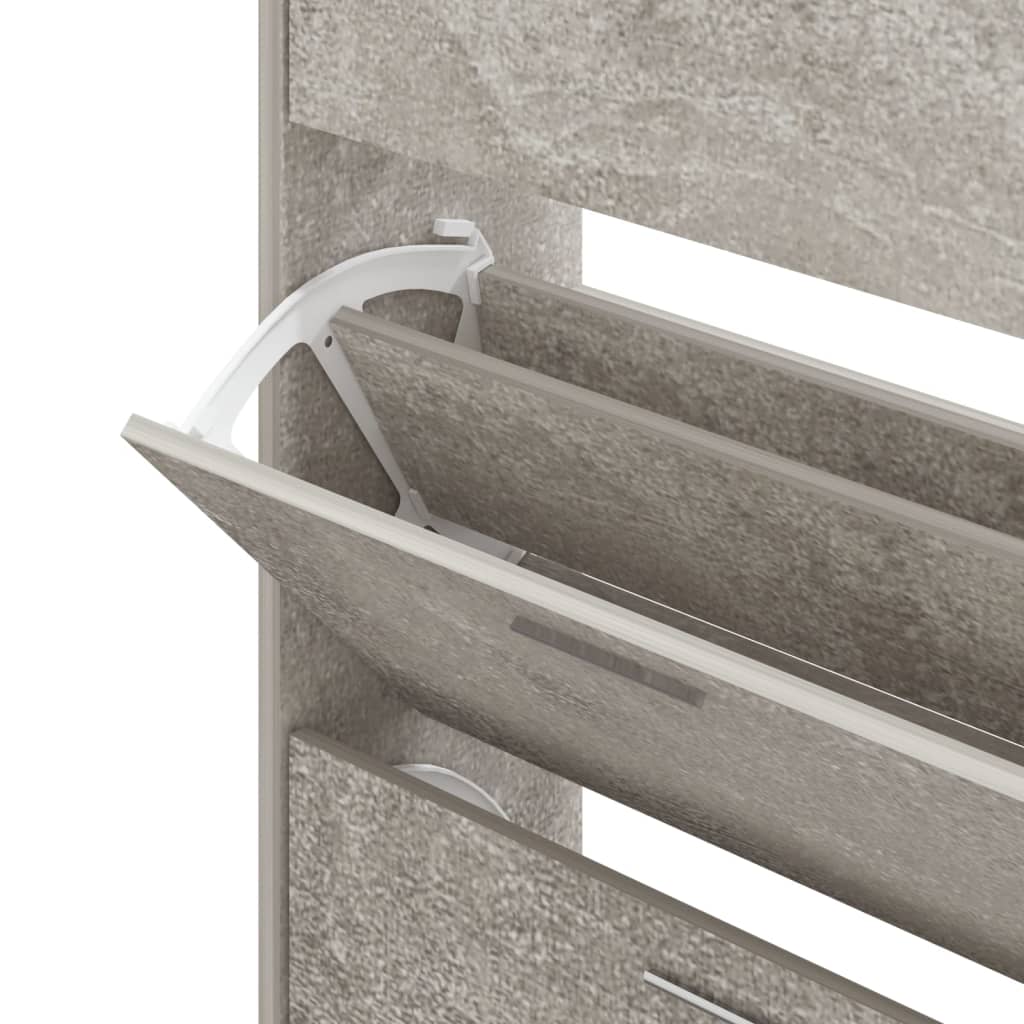 Armoire à chaussures Gris béton 63x24x103 cm Bois d'ingénierie - XIOS
