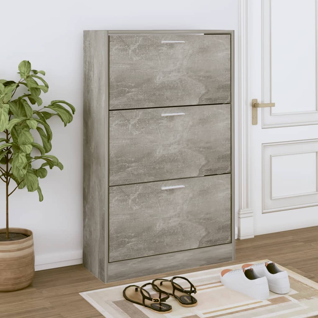 Armoire à chaussures Gris béton 63x24x103 cm Bois d'ingénierie - XIOS