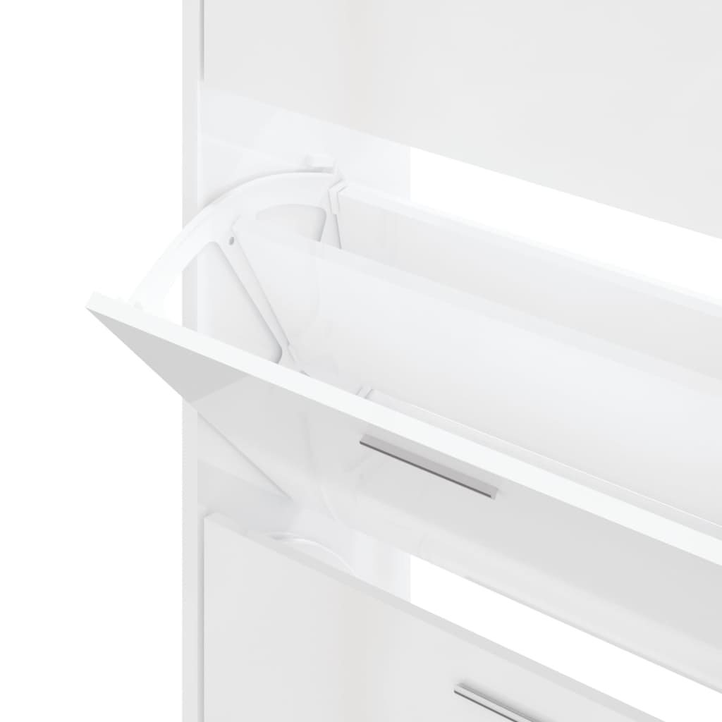Armoire à chaussure Blanc brillant 63x24x103 cm Bois ingénierie - XIOS