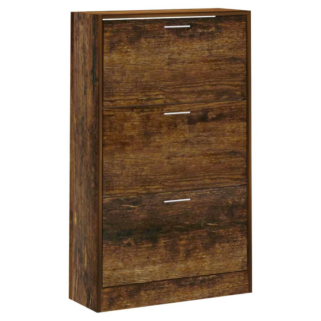 Armoire à chaussures Chêne fumé 63x24x103 cm Bois d'ingénierie - XIOS
