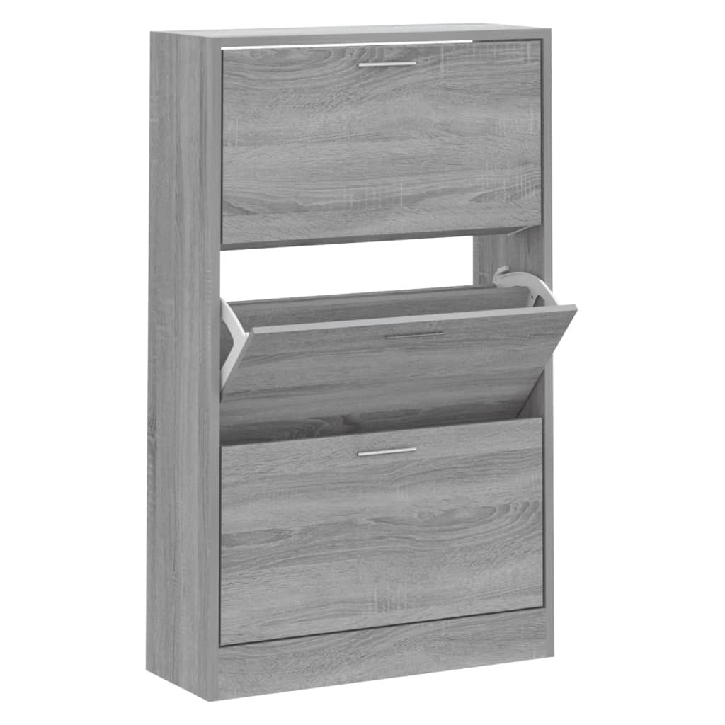 Armoire à chaussures Sonoma gris 63x24x103 cm Bois d'ingénierie - XIOS