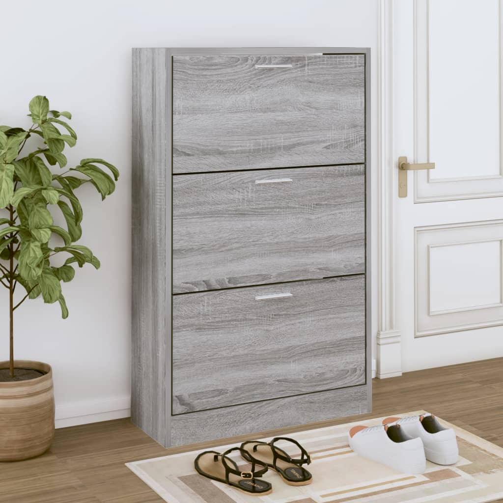 Armoire à chaussures Sonoma gris 63x24x103 cm Bois d'ingénierie - XIOS