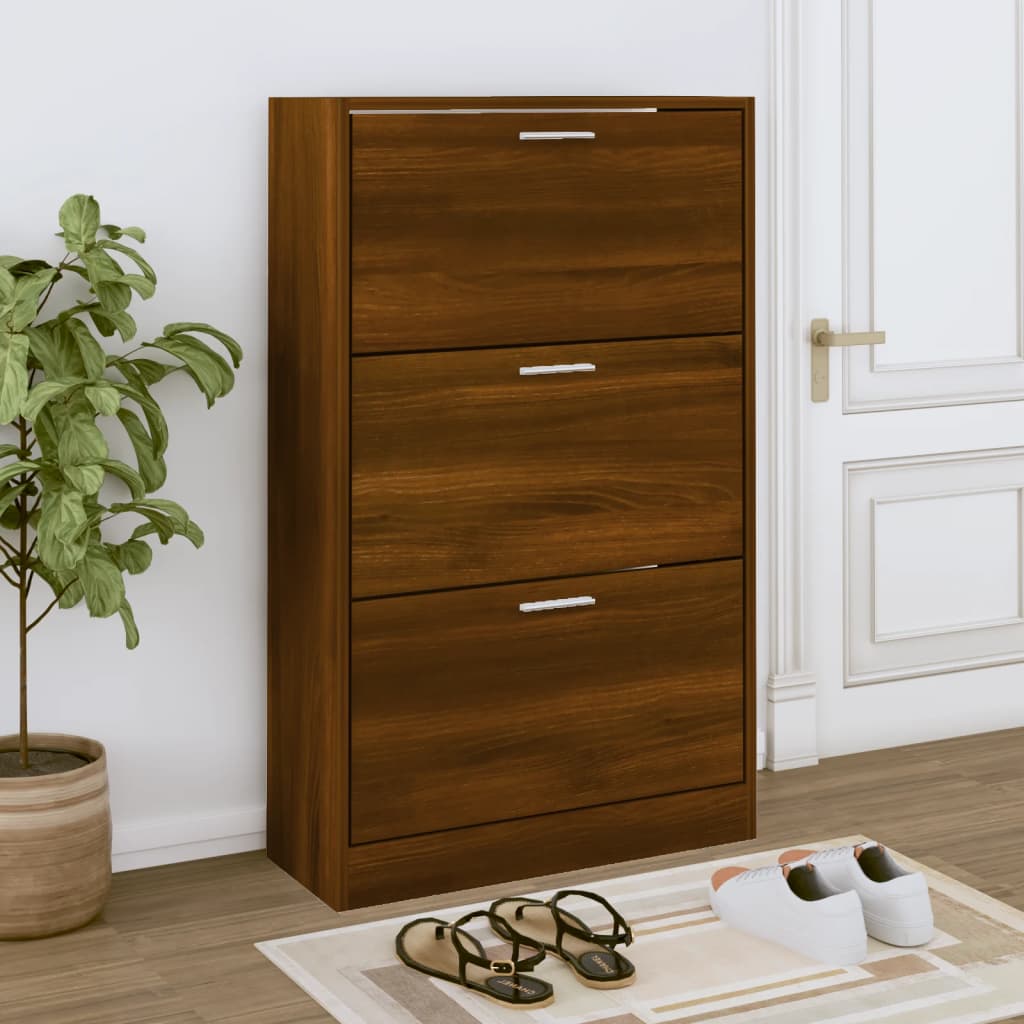 Armoire à chaussures Chêne marron 63x24x103cm Bois d'ingénierie - XIOS