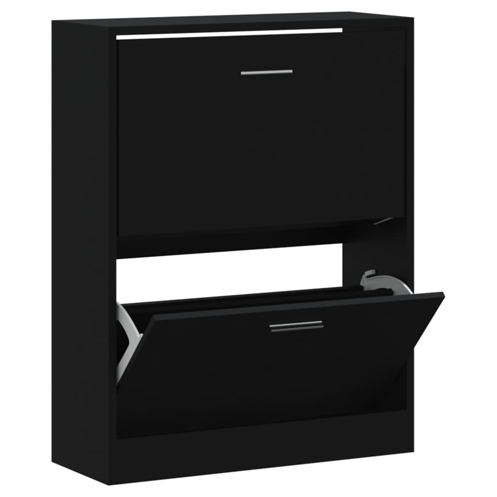 Armoire à chaussures Noir 63x24x81 cm Bois d'ingénierie - XIOS