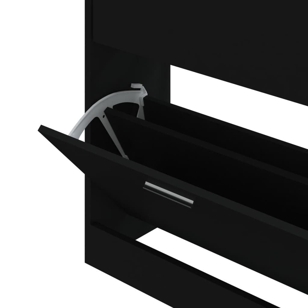 Armoire à chaussures Noir 63x24x81 cm Bois d'ingénierie - XIOS