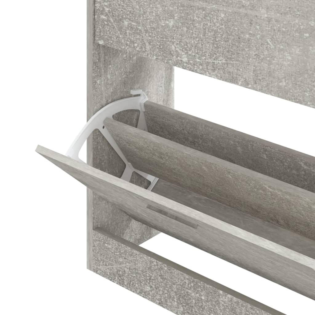 Armoire à chaussures Gris béton 63x24x81 cm Bois d'ingénierie - XIOS