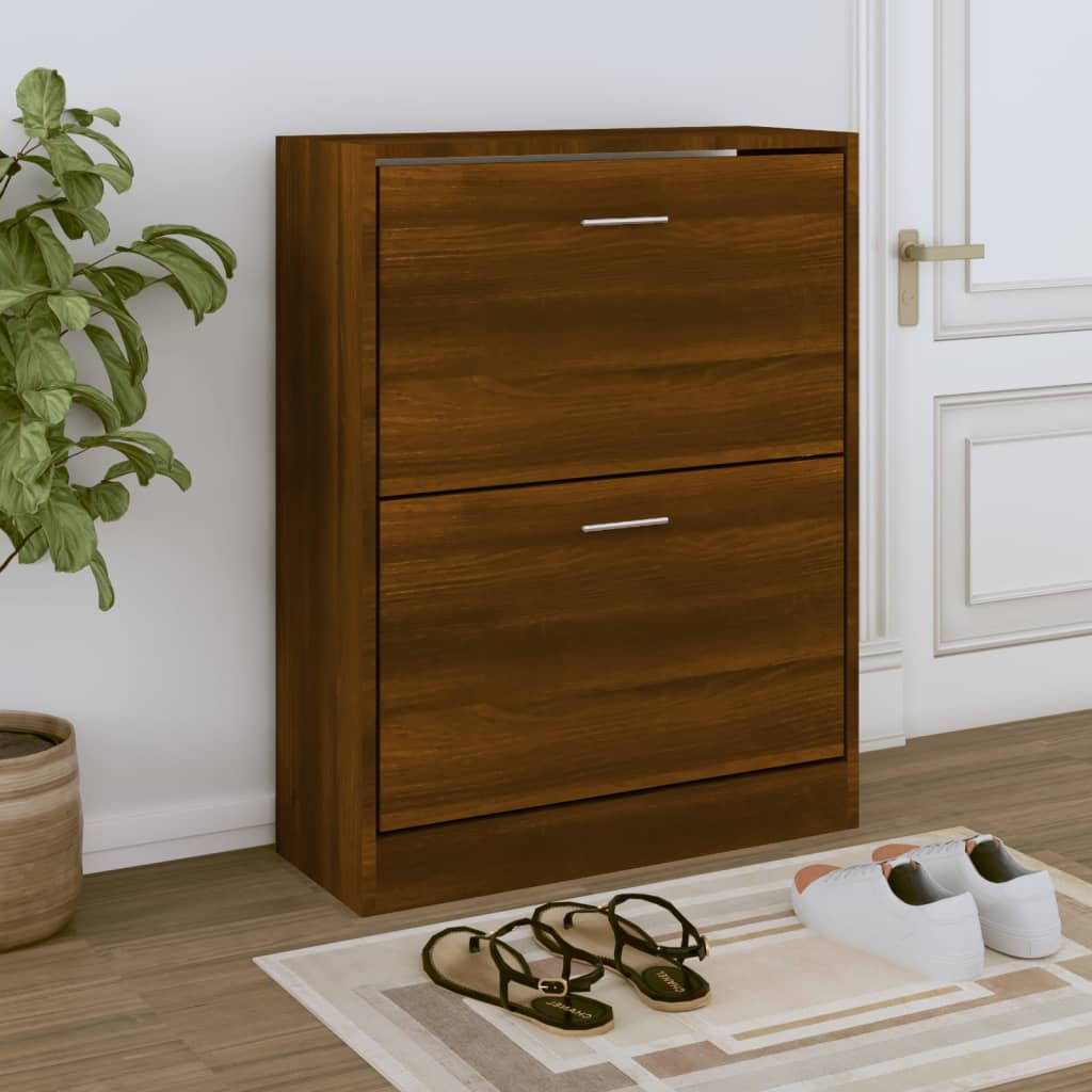 Armoire à chaussures Chêne marron 63x24x81 cm Bois d'ingénierie - XIOS
