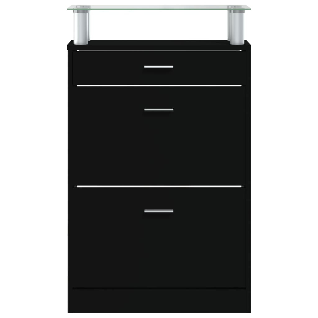 Armoire à chaussures Noir 63x24x104 cm Bois d'ingénierie - XIOS