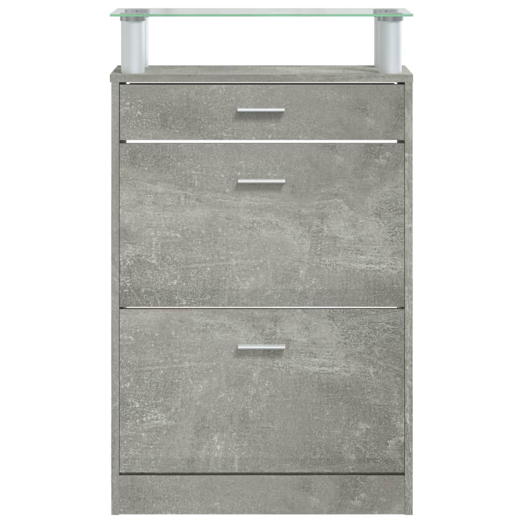 Armoire à chaussures Gris béton 63x24x104 cm Bois d'ingénierie - XIOS