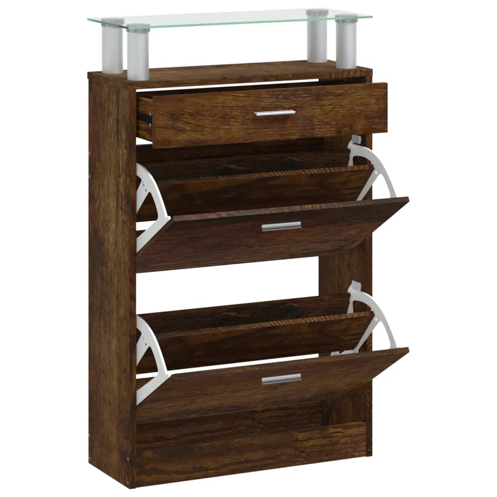 Armoire à chaussures Chêne fumé 63x24x104 cm Bois d'ingénierie - XIOS