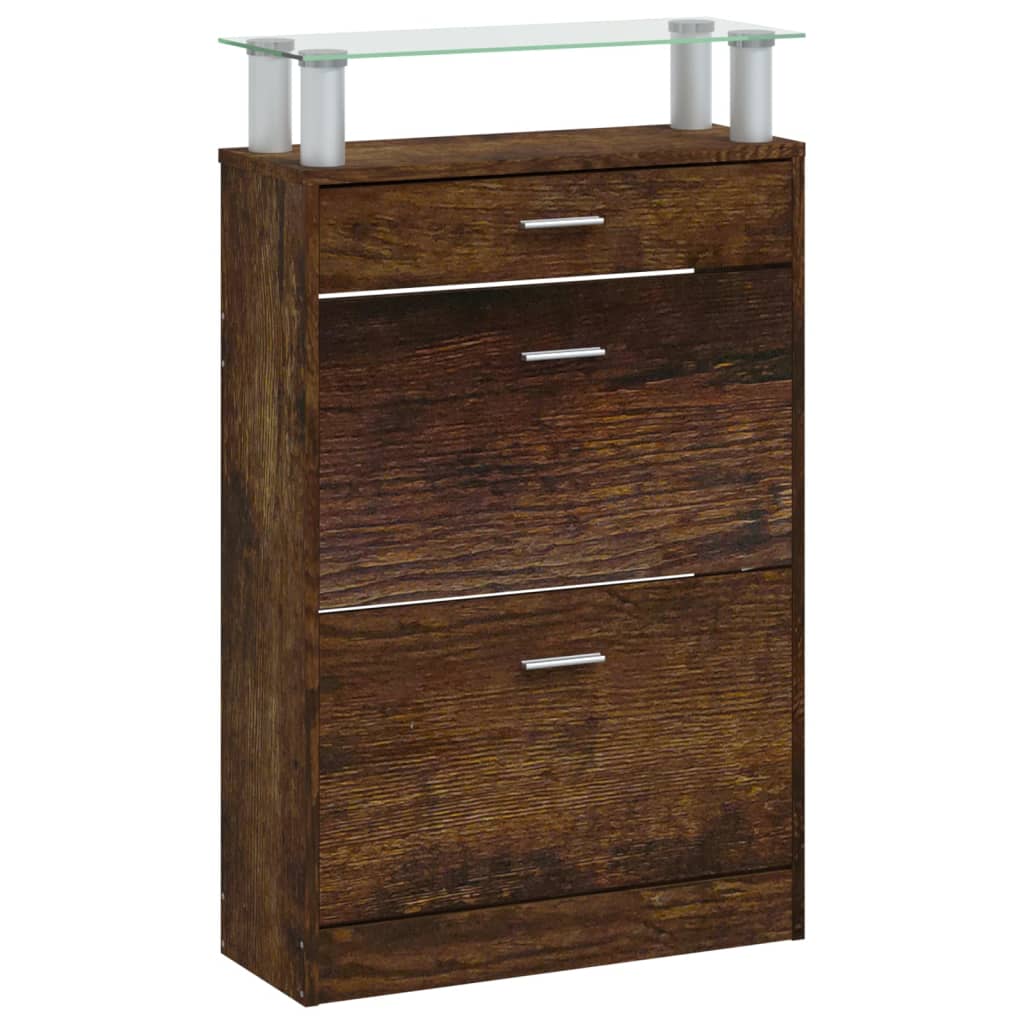 Armoire à chaussures Chêne fumé 63x24x104 cm Bois d'ingénierie - XIOS