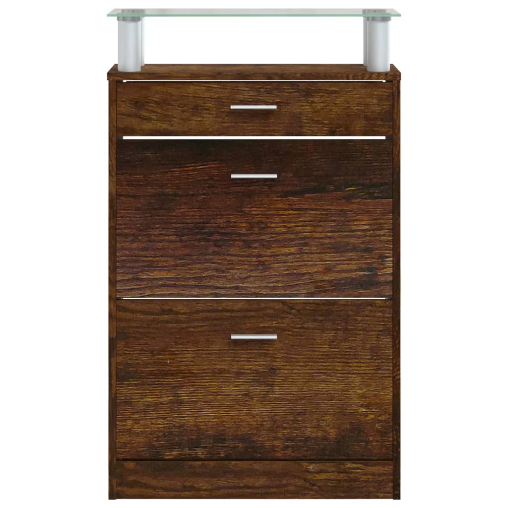 Armoire à chaussures Chêne fumé 63x24x104 cm Bois d'ingénierie - XIOS