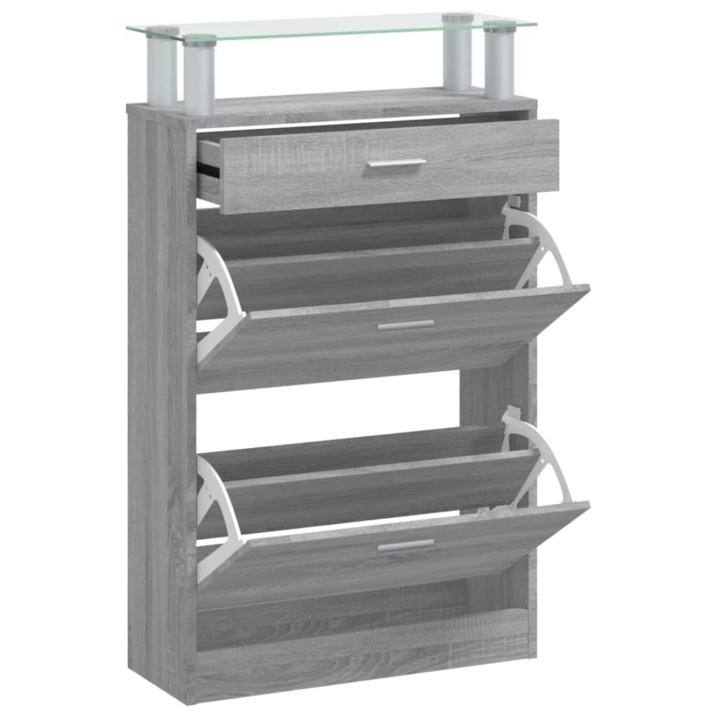Armoire à chaussures Sonoma gris 63x24x104 cm Bois d'ingénierie - XIOS
