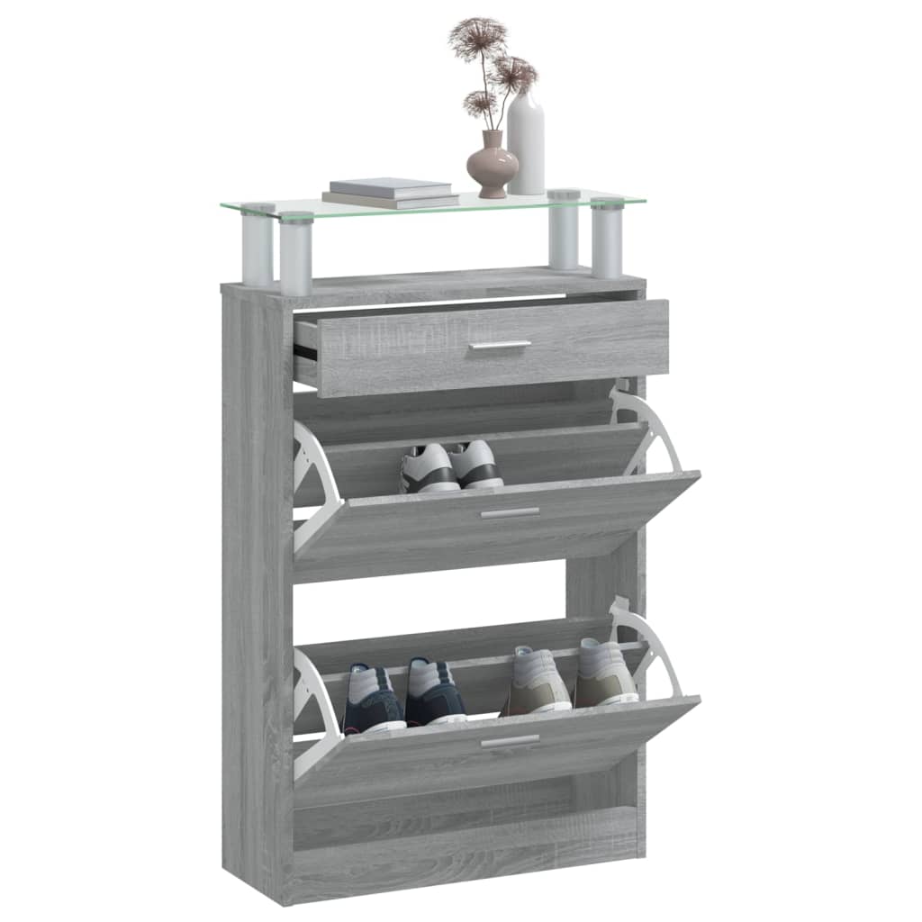 Armoire à chaussures Sonoma gris 63x24x104 cm Bois d'ingénierie - XIOS