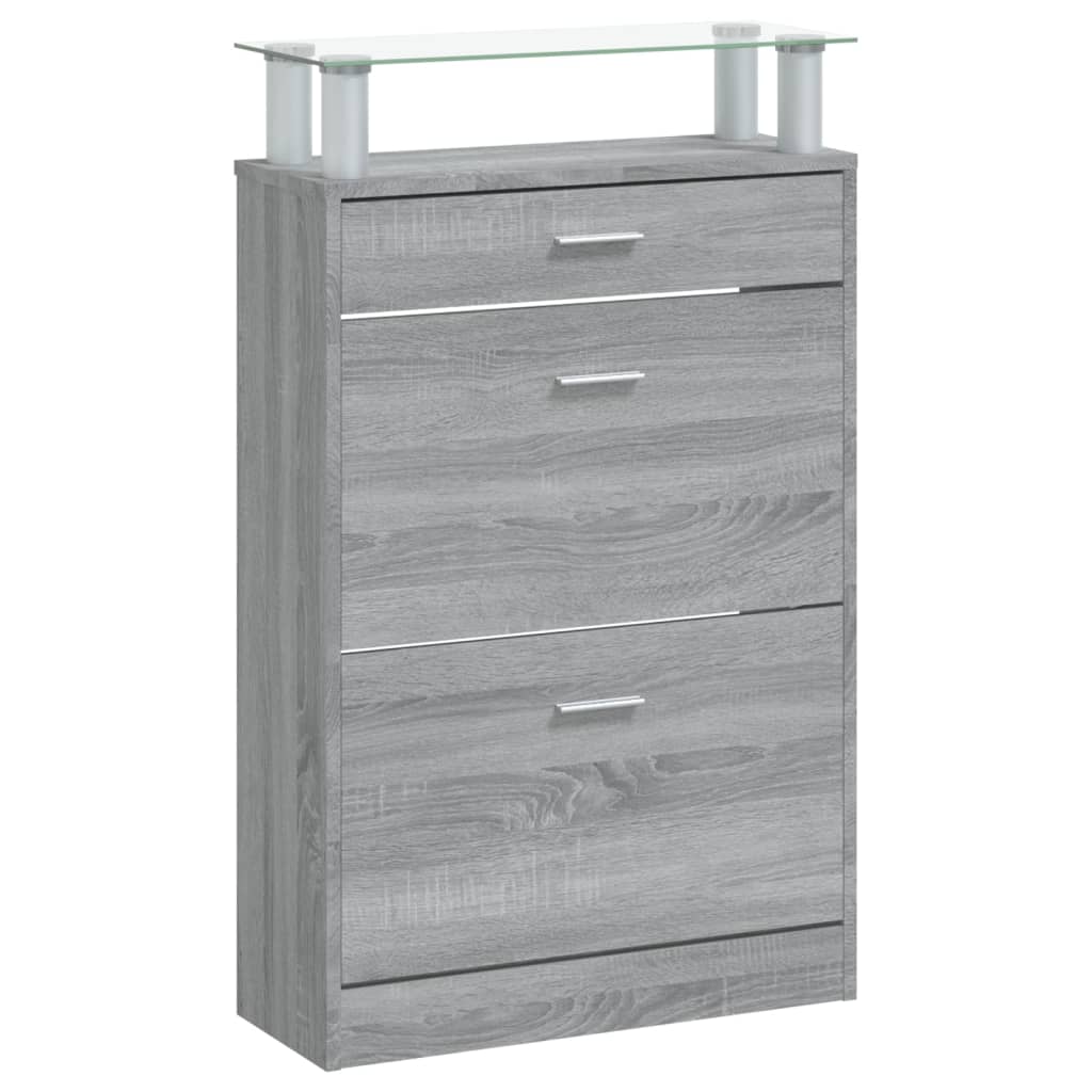 Armoire à chaussures Sonoma gris 63x24x104 cm Bois d'ingénierie - XIOS