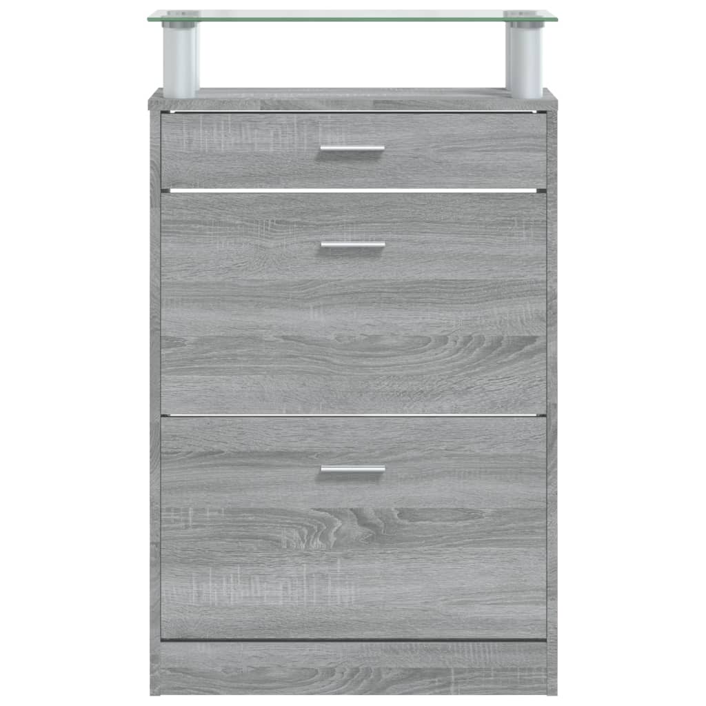 Armoire à chaussures Sonoma gris 63x24x104 cm Bois d'ingénierie - XIOS