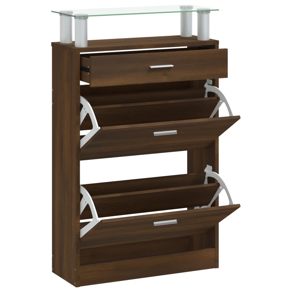 Armoire à chaussures Chêne marron 63x24x104cm Bois d'ingénierie - XIOS