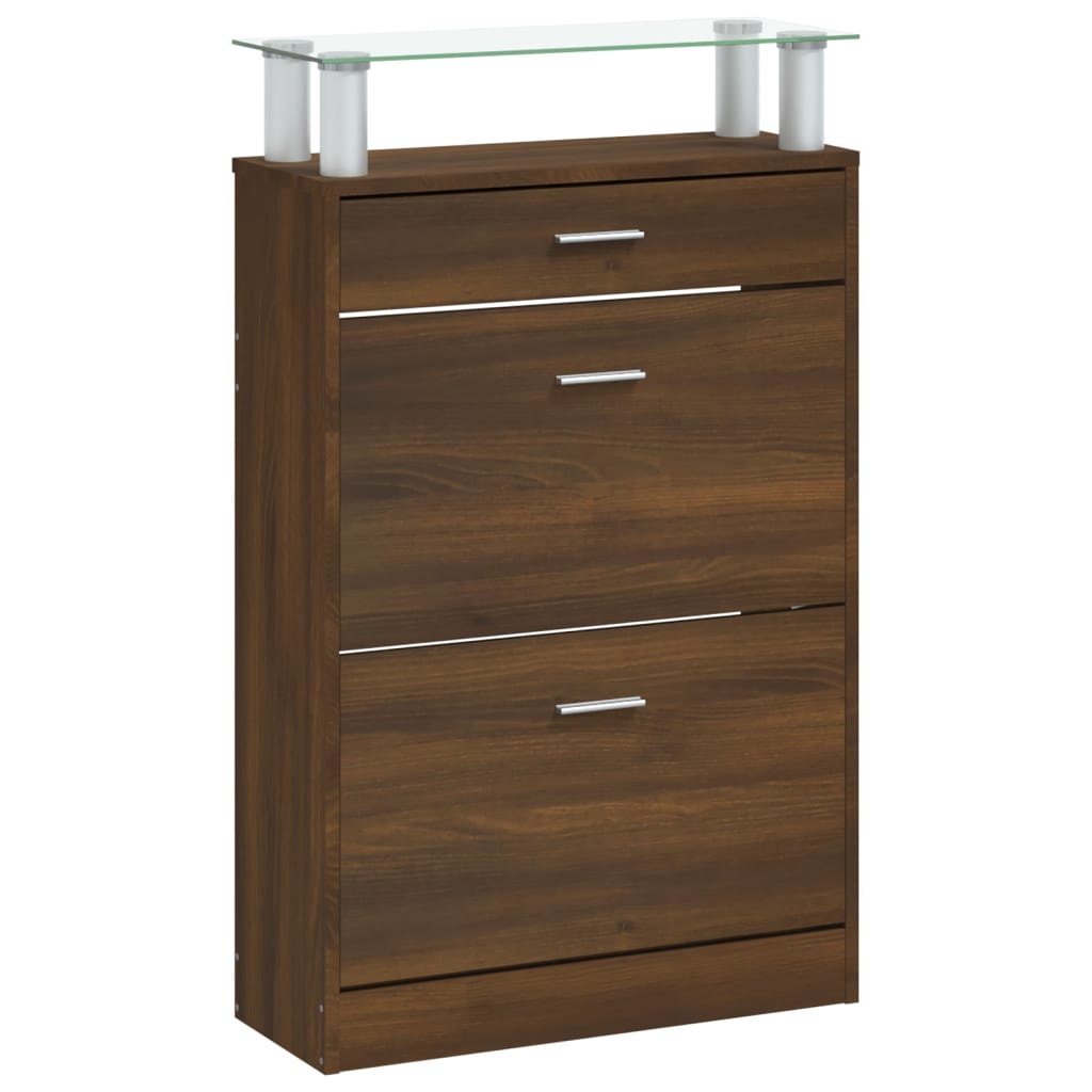 Armoire à chaussures Chêne marron 63x24x104cm Bois d'ingénierie - XIOS