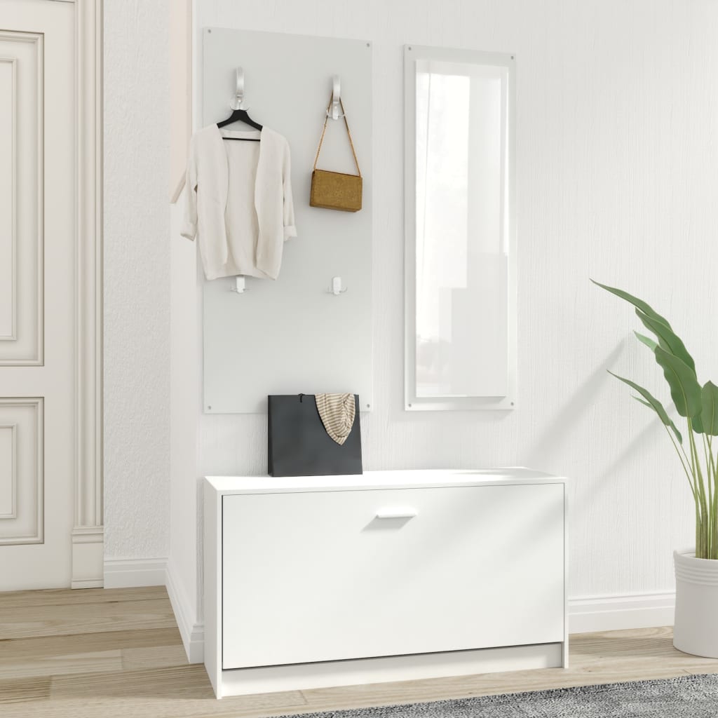 Ensemble d'armoires à chaussures 3-en-1 Blanc Bois d'ingénierie - XIOS