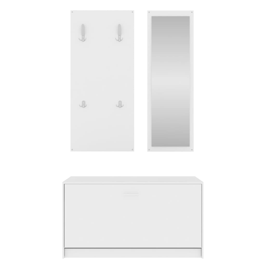 Ensemble d'armoires à chaussures 3-en-1 Blanc Bois d'ingénierie - XIOS