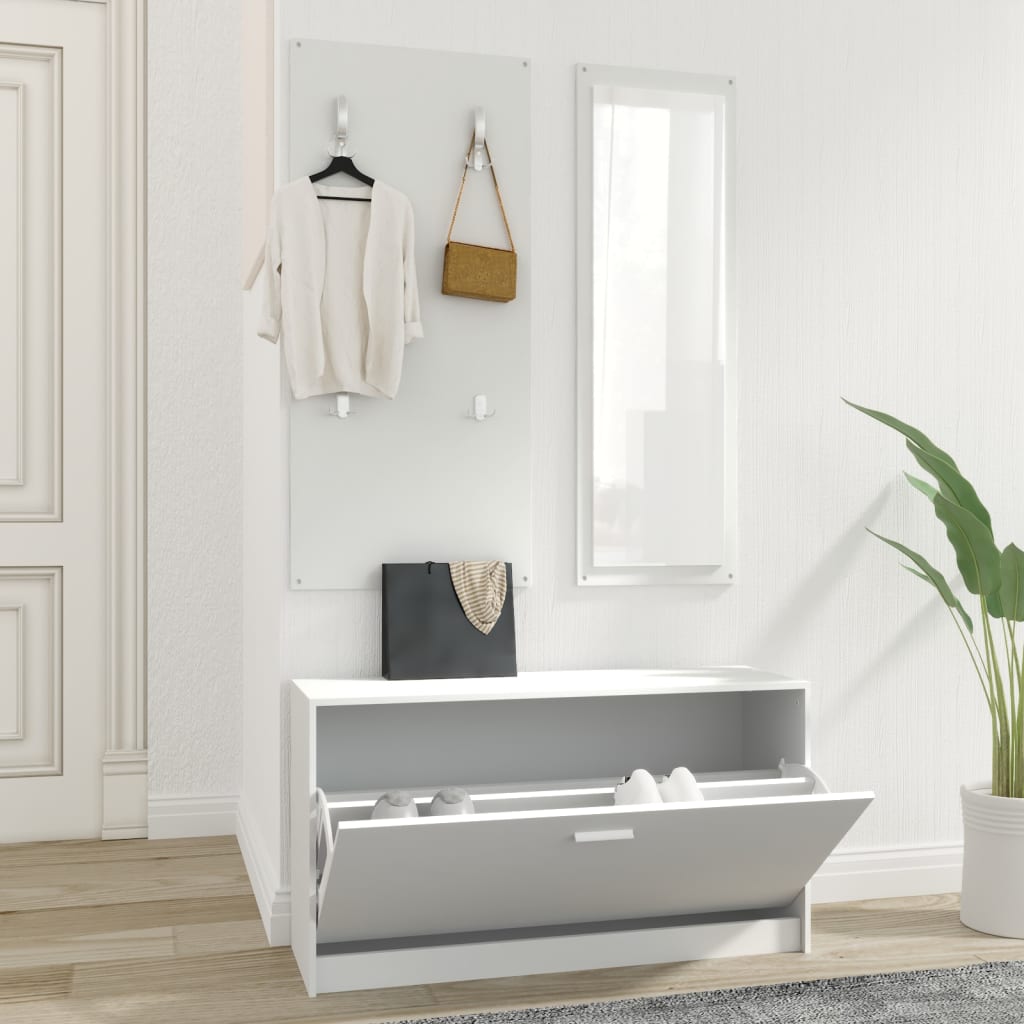 Ensemble d'armoires à chaussures 3-en-1 Blanc Bois d'ingénierie - XIOS