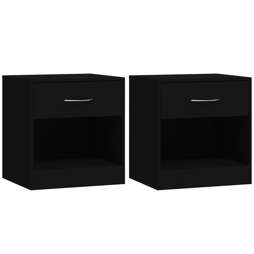 Tables de chevet 2 pcs avec tiroir Noir - XIOS